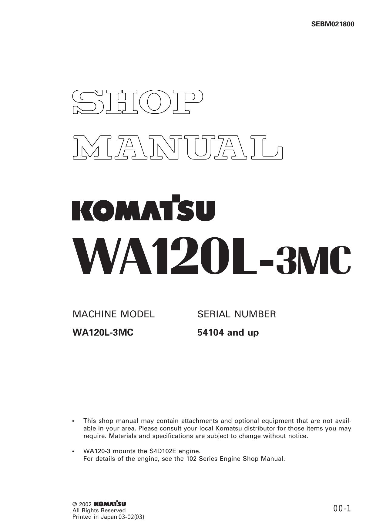 WA120L-3MC Shop Manual